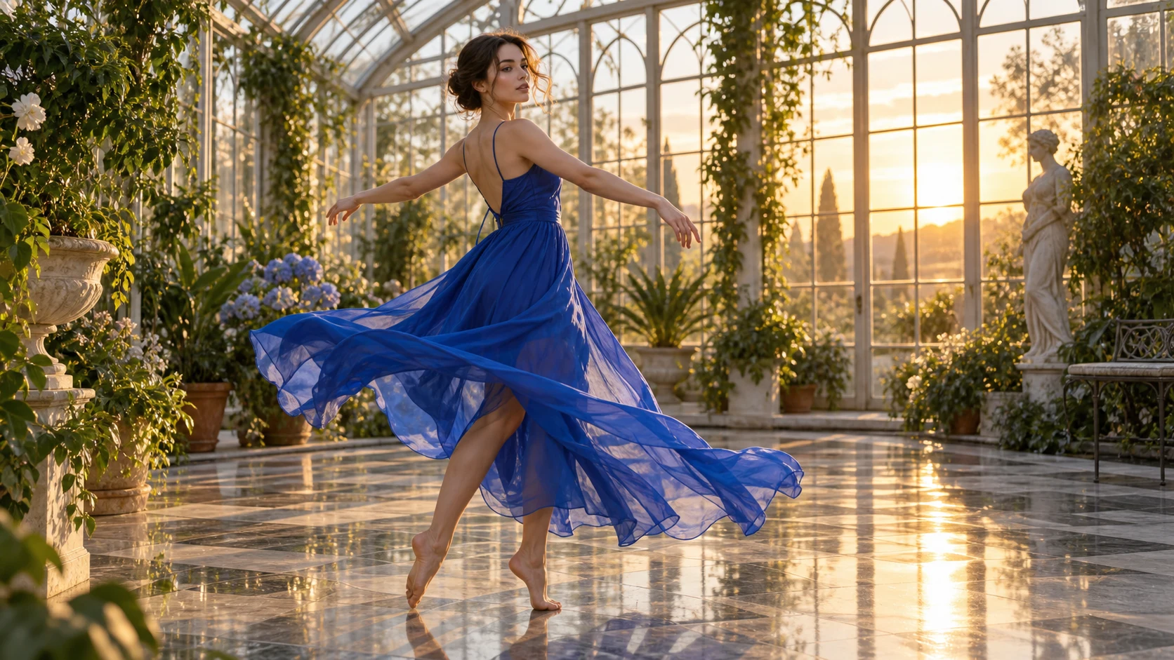 Danseuse tournant dans une serre, test de cohérence d’identité et de références