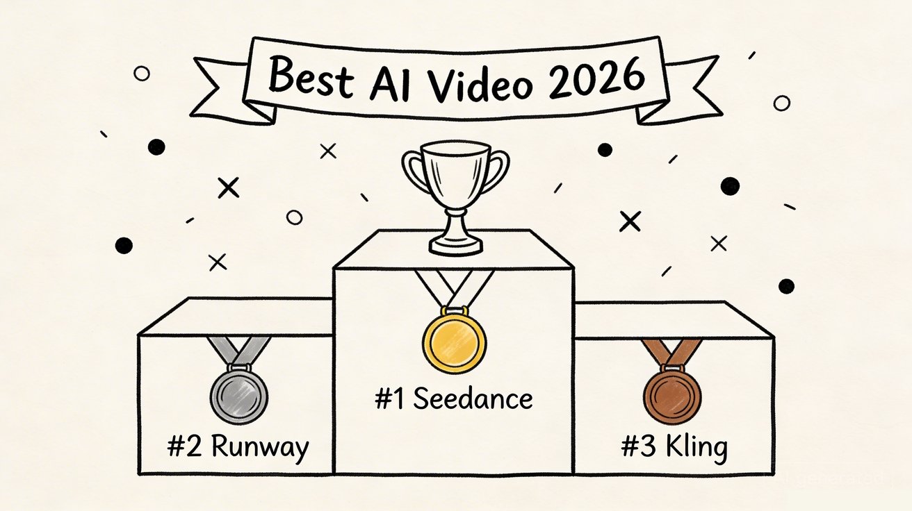 2026 AI video generator rankings podium