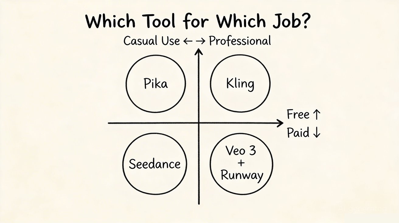 Decision matrix: which AI video tool for which job