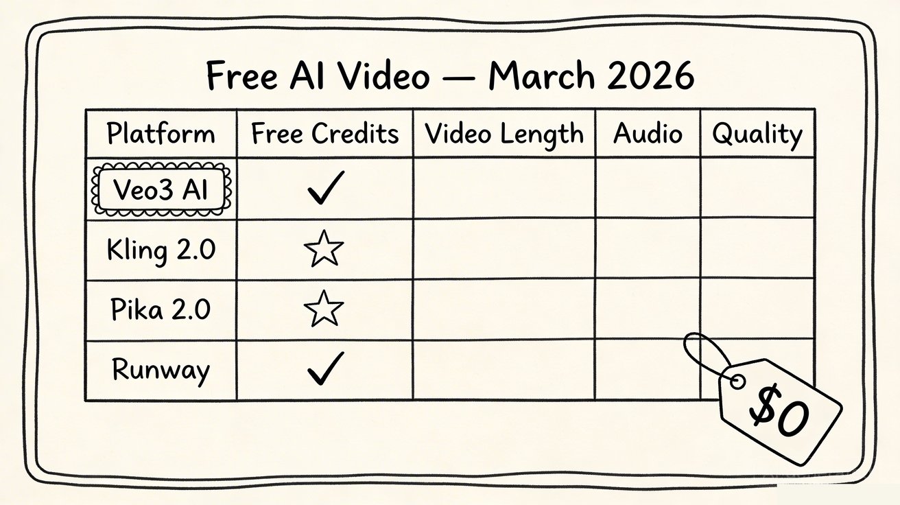 Free AI video tools comparison March 2026