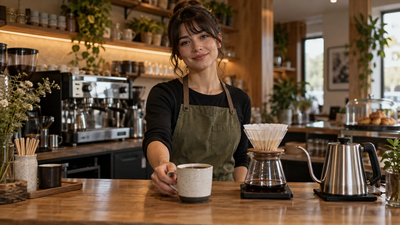 Fertige Kaffee-Präsentation als Endzustand