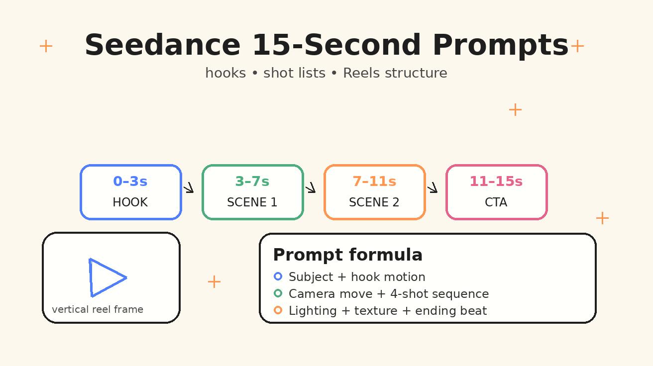 Linha do tempo de prompt Seedance de 15 segundos