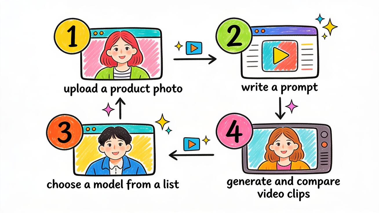 Seedance 2.0 image-to-video workflow: prompt, choose model, generate, compare