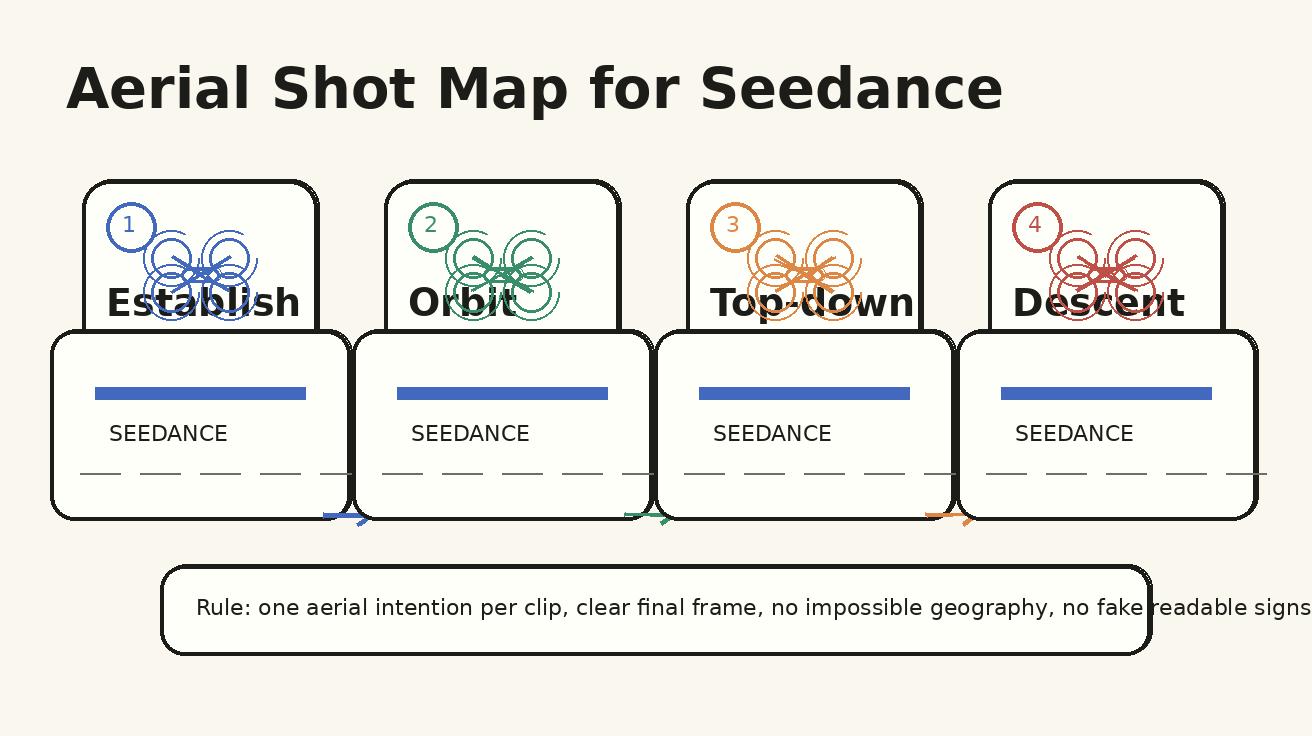 Seedance aerial shot map