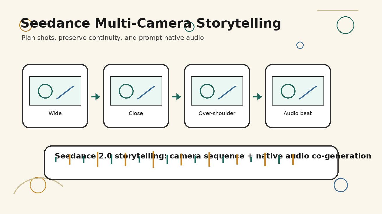 Seedance multi-camera storytelling and native audio workflow