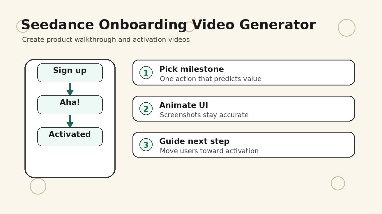 Seedance onboarding video generator workflow