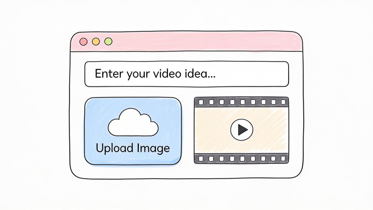 Haiper-style simple AI video interface illustration