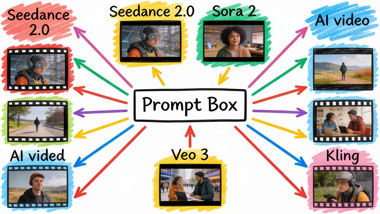 Seedance multi-model generation workflow illustration