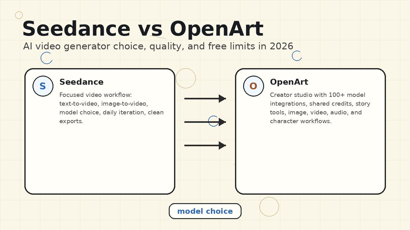Seedance vs OpenArt AI video generator 2026
