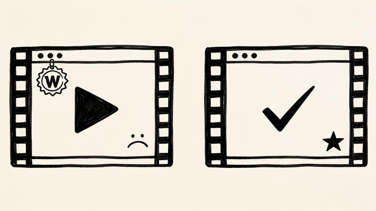 Doodle comparing a watermarked clip versus a clean exported clip side by side