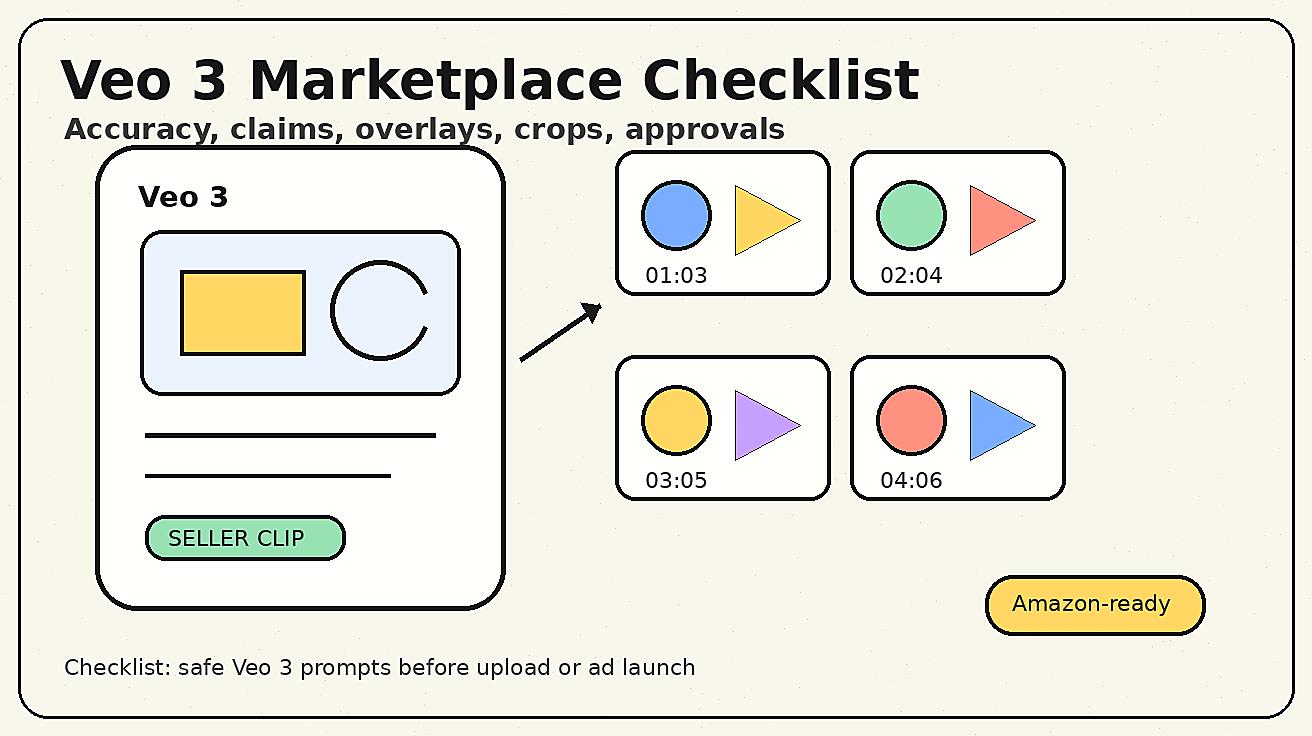 Checklist vidéo pour fiche Amazon avec Veo 3