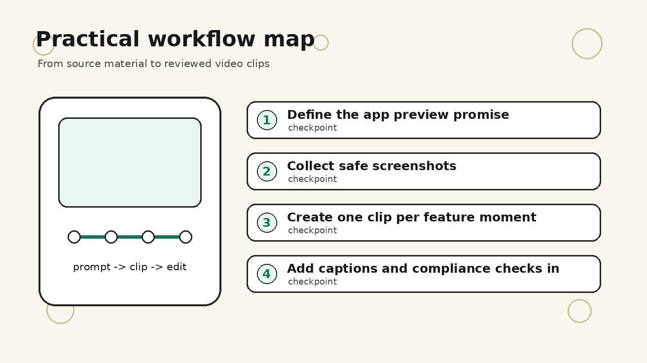 Carte du workflow pour le générateur de vidéos d’app preview Veo 3