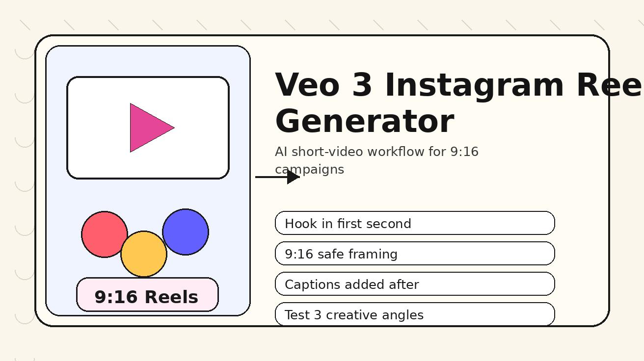 Générateur de Reels Instagram avec Veo 3 2026 : workflow IA pour vidéos courtes