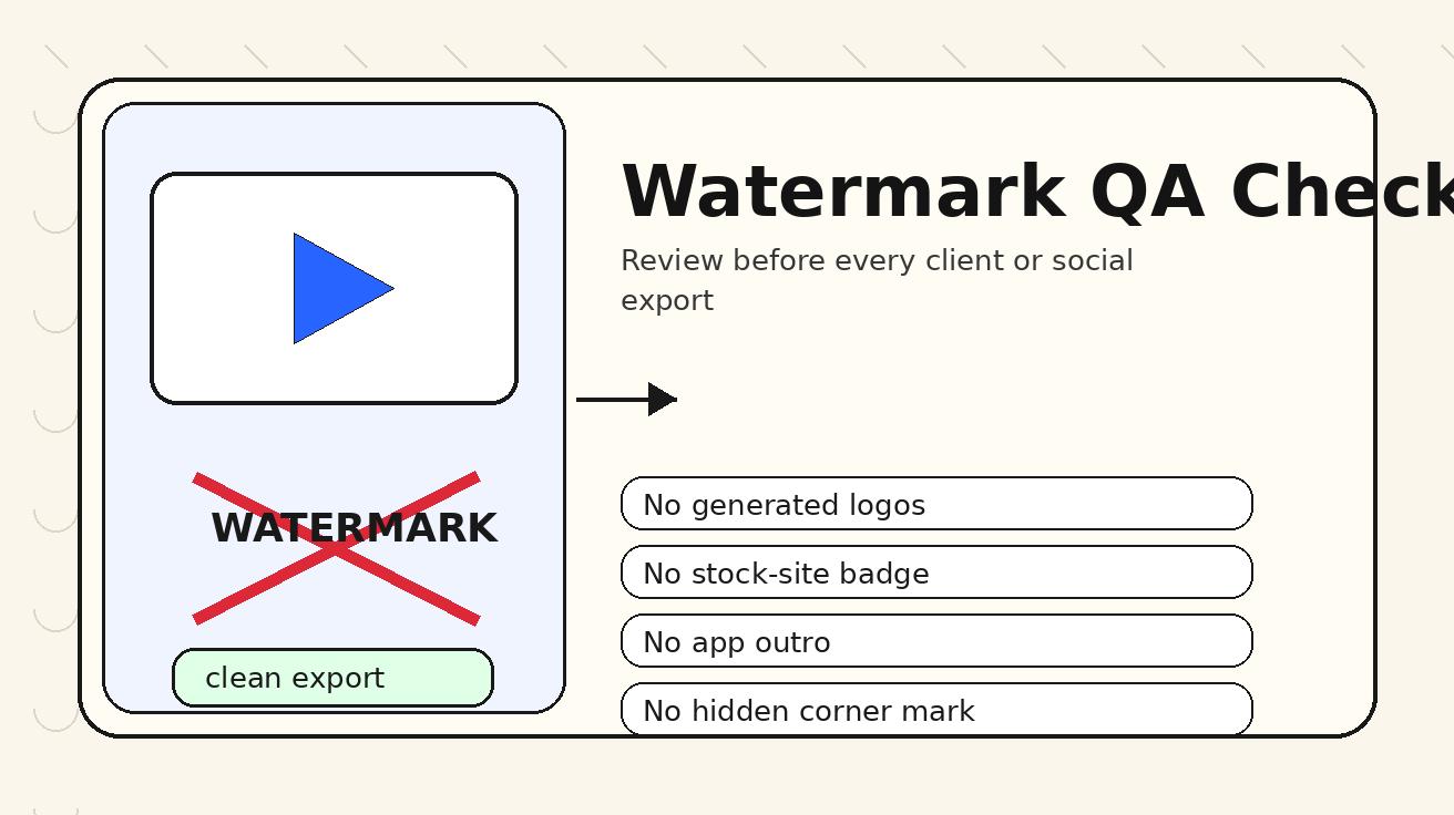 Checklist QA Veo 3 sans filigrane
