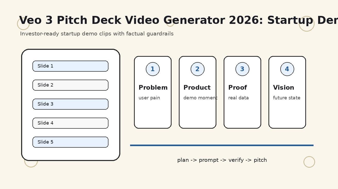 Veo 3 ピッチデック動画ジェネレーター 2026：投資家向けスタートアップデモクリップ