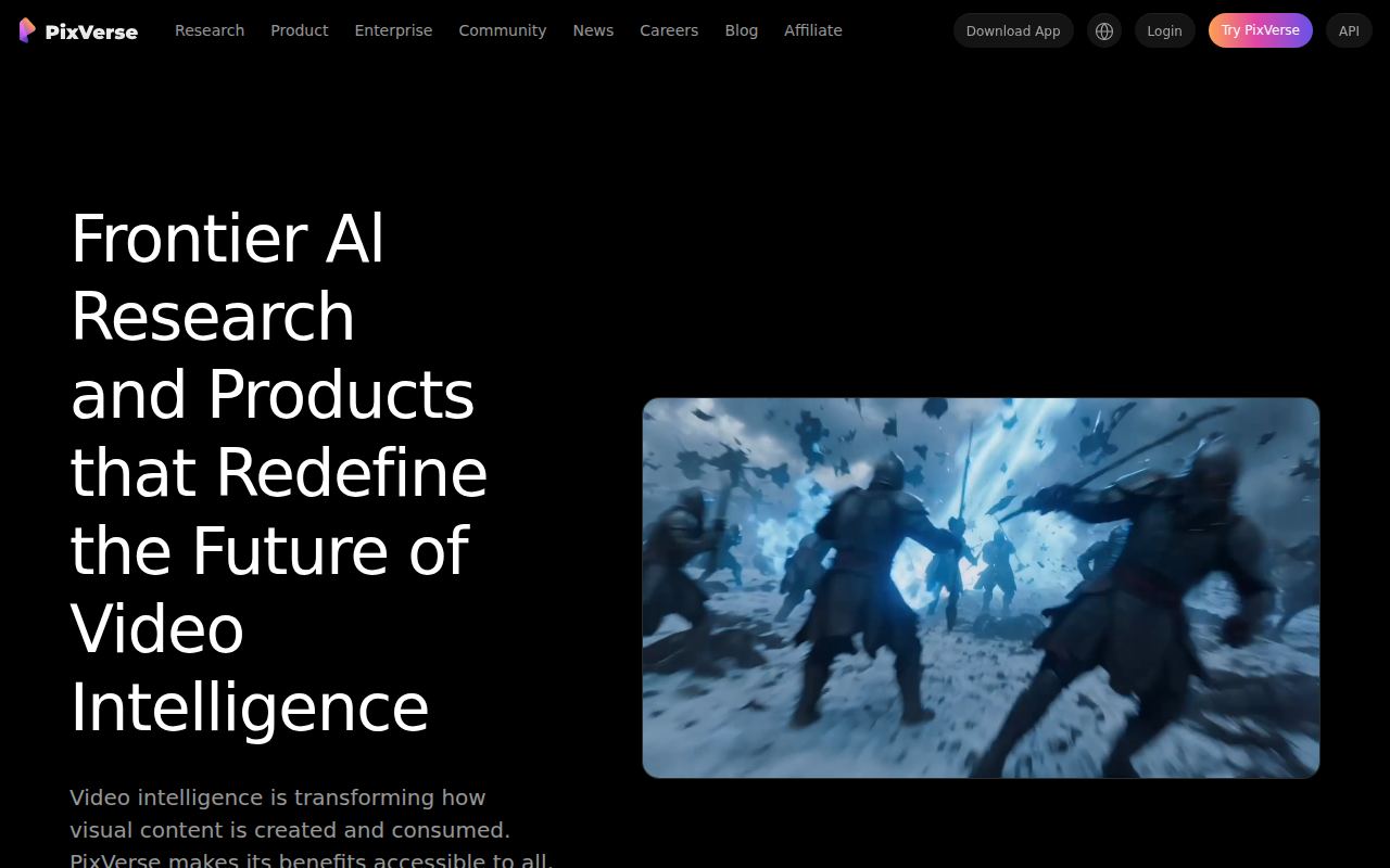 PixVerse public homepage