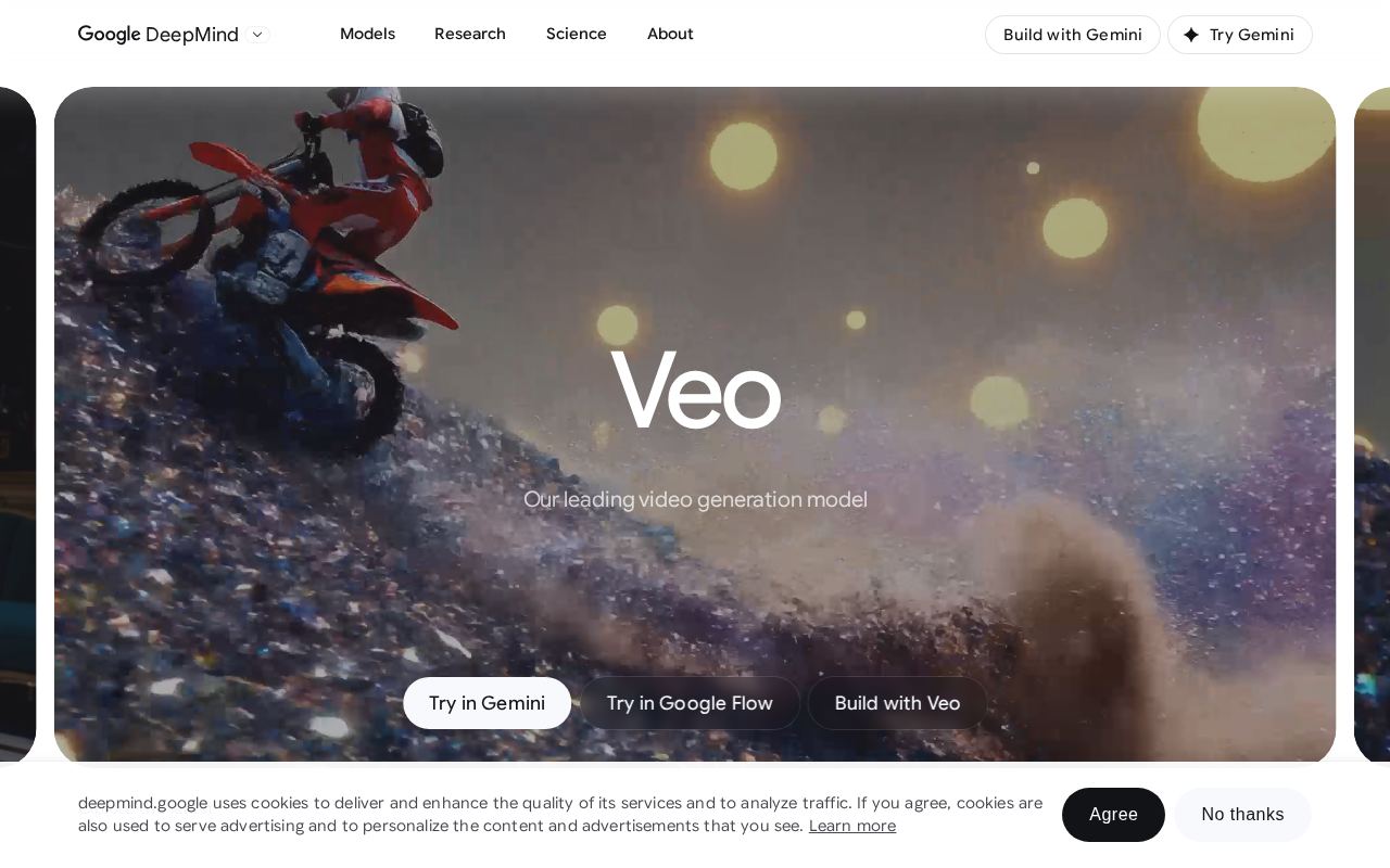 Veo 3 public model page from Google DeepMind