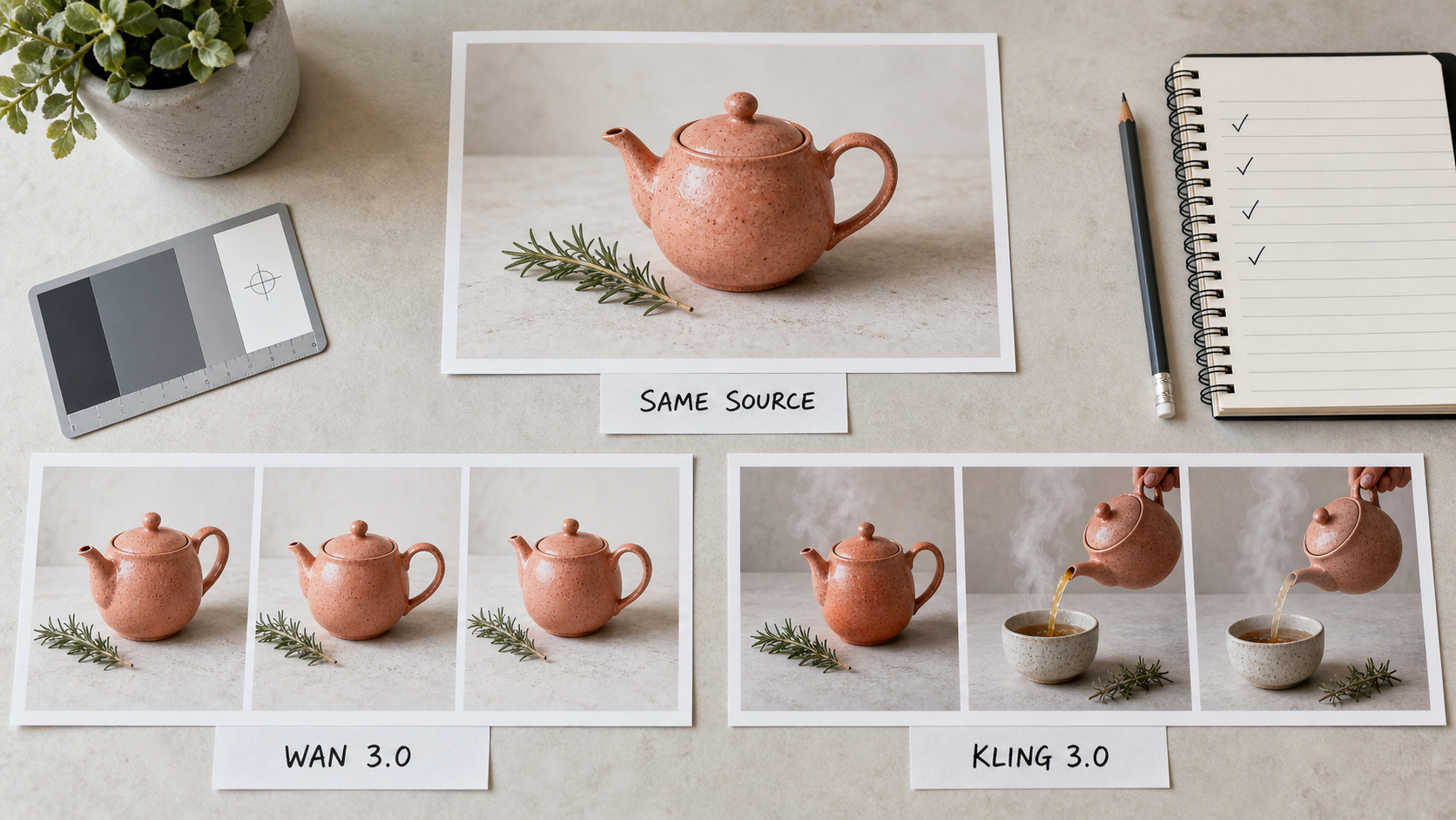 A practical same-source image-to-video review using a coral teapot and two visibly different motion sequences