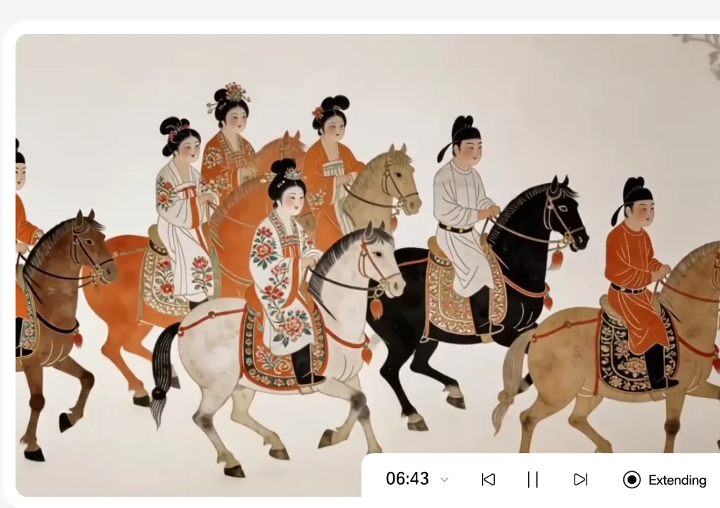A painted procession